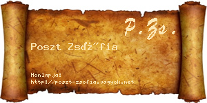 Poszt Zsófia névjegykártya